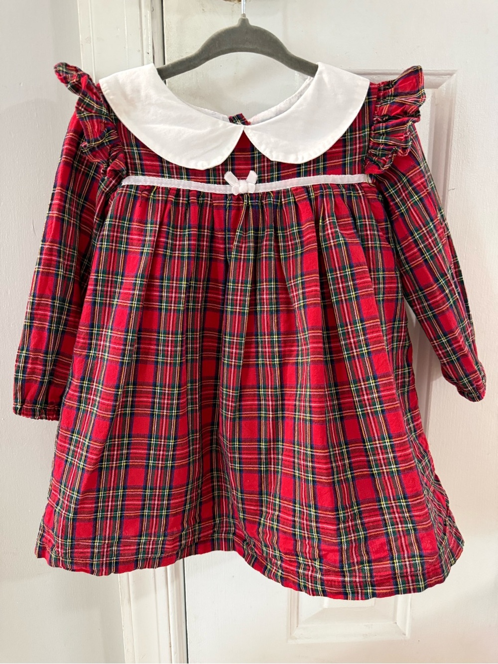 Lil Cactus Classic Red Tartan Plaid Dress with White Peter Pan Collar